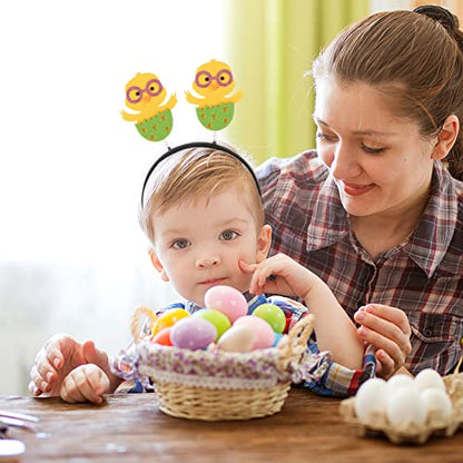 Abaodam 5pcs Happy Easter Headbands Easter Themed Hair Rabbit Chick Carrot Boppers Bunny Headwear Party Hair Accessories for Girls