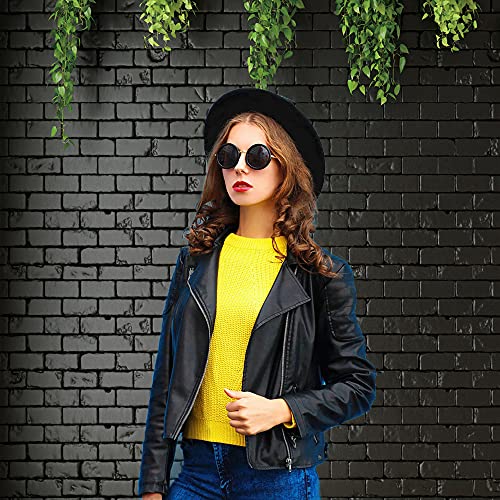 Black 5X7FT Vinyl Photography Backdrop with Wood Floor Design for Christmas, Wedding, Birthday - size: 5x7ft