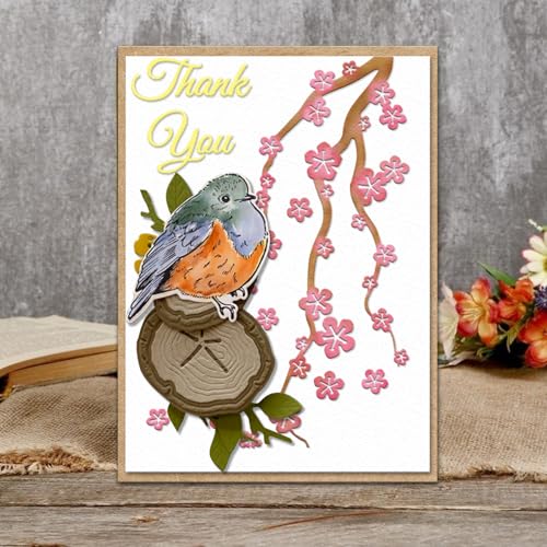 Threetols Flower Embossing Folder, Branch Background Embossing Folder for Card Making, Flower Frame DIY Plastic Scrapbooking Photo Album Card Paper DIY Craft Template Mold - color: FLOWER