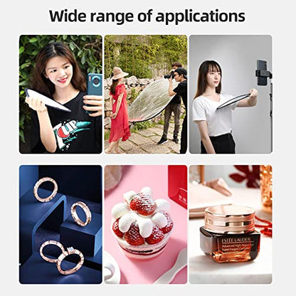 Light Reflector for Photography with Clip 24inch 5 in 1 Portable 60cm Round Collapsible Multi Disc Photography Studio Photo Camera Lighting Reflector Diffuser - size: open size: 60cm/24inch