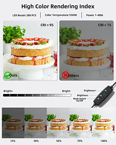 Glendan 24"x24" Light Box Photography, Large Photo Light Box with 288 LED Beads, CRI >95, Professional Portable Photo Booth Shooting Tent Kit with 6 Color Backdrops for Product Photography - size: 24*24 Inch