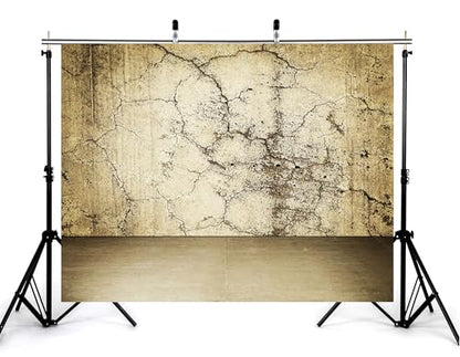 10x8ft Cracked Concrete Wall Backdrop with Aged Texture and Neutral Tones Photography Background for Industrial Themed Party Home Wall Tapestry Decorations Banner Photo Booth Props - size: 10x8ft