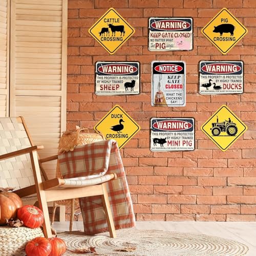 WERNNSAl 9 PCS Farm Birthday Party Decorations - Farm Animal Party Decorations for Boys Kids Barnyar Birthday Supplies Duck Chicken Sign Posters for Home Yard Garden Wall Decor - style: Farm