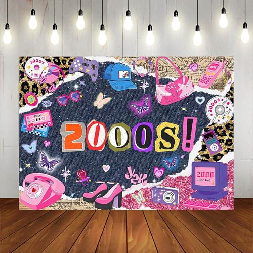 Early 2000s Backdrop 7x5ft Y2k Theme Back to The 2000s Party Decorations Background Back to 00's Party Banner Photo Booth Props