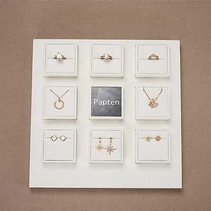 PU Leather Jewelry Stand Showcase Display Holder Jewellry Storage Stand (White) - color: White, size: Base Plate
