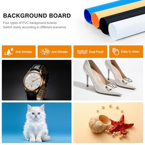 Light Box Photography 20"x20" with 80LED Lights and 4 Color Backdrops Photo Box with Lights, Foldable Light Box with Adjustable Brightness, 6000-6500K Dimmable Portable Picture Box Shooting - size: 20" with 6000-6500K