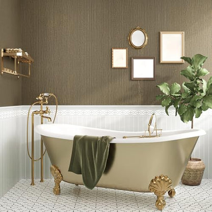 VEELIKE 15.7''x354'' Brown Grasscloth Peel and Stick Wallpaper Textured Grass Cloth Wallpaper Prepasted Removable Grasscloth Contact Paper Brown Vinyl Linen Wall Paper for Bedroom Bathroom Walls - color: Brown, size: 15.7" x 354"