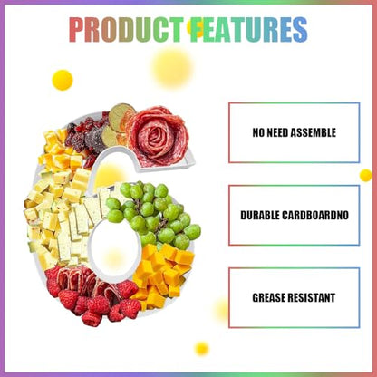 Charcuterie Cardboard Number Fillable Shaped Treat Decorative Box Anniversary Birthday Table Centerpiece (6&9 Style, 9inch) - size: 9inch, style: 6&9 Style