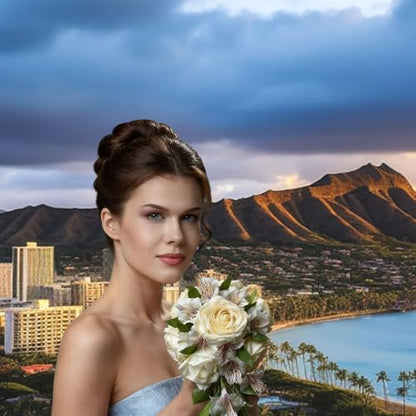 Hawaii Skyline Diamond Head Volcano Backdrop Background for Photography 5x7ft Photobooth Professional Photo Backdrop Curtains Video Photography Studio Photo Backgrounds Banner BoothScreen Parties - color: Hawaii Skyline Diamond Head Volcano