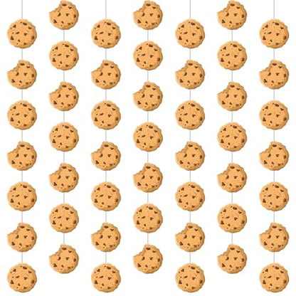 Xinnun Cookie Party Decorations Chocolate Chip Cookie Garlands Banners Cutouts Ribbon Streamers for Street Theme Birthday Baby Shower Party Decorations Supplies - style: Cookie