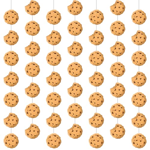 Xinnun Cookie Party Decorations Chocolate Chip Cookie Garlands Banners Cutouts Ribbon Streamers for Street Theme Birthday Baby Shower Party Decorations Supplies - style: Cookie
