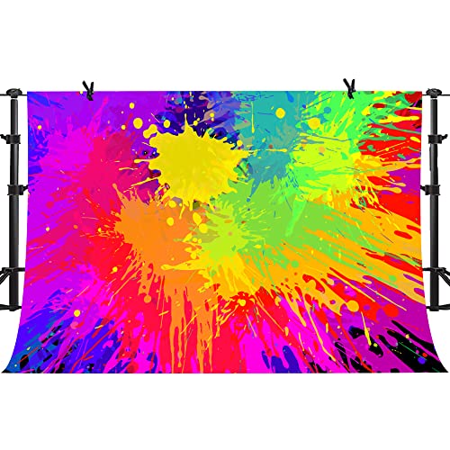 Colorful Graffiti Splatter Backdrop, Vinyl 10x8ft Abstract Paint Splash Photo Backdrop Hip Hop Theme Birthday Talent Show Baby Shower Prom Carnival Backdrops for Photoshoot Photo Studio Props - size: 10x8ft