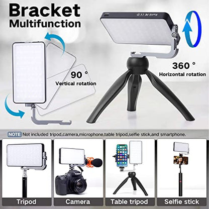 IVISII G2 Pocket RGB Camera Light,Built-in 7200mAh Rechargeable Battery 360°Full Color Gamut 9 Light Effects,2600-10000K LED Video Light Panel with Aluminum Alloy Body, Adjustable Tripod Stand