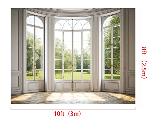 Kate 10x8ft Spring Panel Windows Scenery Backdrop for Photography Indoor White Panel Windows Background Photo Studio Props - size: 10x8ft