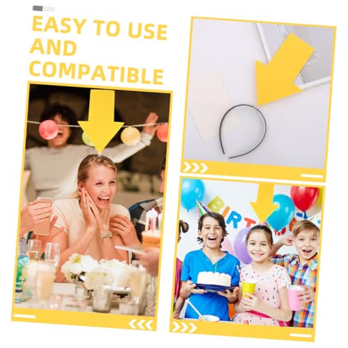 Uonlytech 2pcs Halloween Photo Booth Hairbands with Yellow Arrow and Exclamation Mark Headpieces, Silly Carnival Costume Accessories for Parties and Themed Events