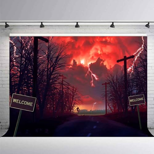 8x6ft Forest Backdrop Crimson Nightmare Sky with Deadwood Halloween Party Background Party Home Decorations Photo Studio Banner Props YUNBDJ1265 - size: 8x6FT
