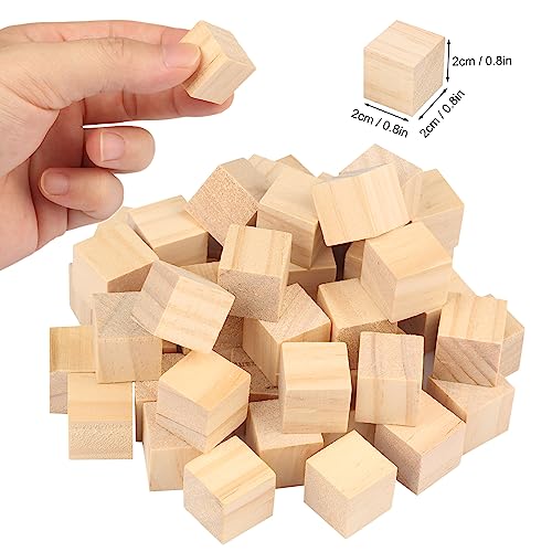 GNIEMCKIN 600 Packs Wooden Blocks for Crafts, 0.8 Inch Pine Wood Cubes, Wooden Cubes for Paint, Stamp, Decorate, DIY Projects and Personalized Gifts - size: 600 Packs 0.8 Inch