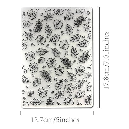 Arbuya Fall Leaves Plastic Embossing Folders Template - Maple Leaf Texture Plate Embossers for Card Making DIY Scrapbooking Paper Crafting Handmade Crafts Arts Supplies, 5"x7" - color: Leaves