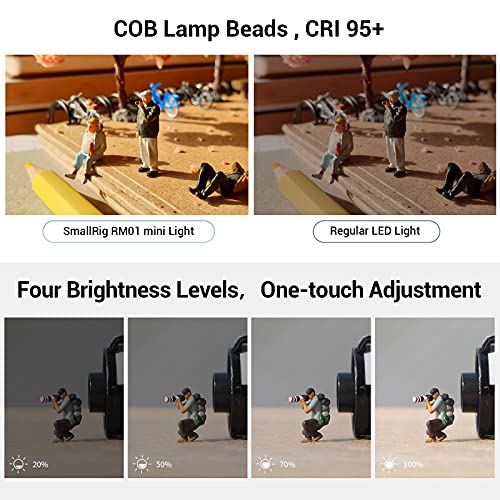 SmallRig RM01 Mini LED Video Light (3 Pack), Waterproof Portable Lighting Kit with Gels, Barndoor, Diffuser, Dimmable Fill Light 5600K CRI95, Lume Cube Camera Light for Stop Motion, Macro Photography - size: 3 Pack
