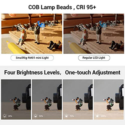 SmallRig RM01 Mini LED Video Light (3 Pack), Waterproof Portable Lighting Kit with Gels, Barndoor, Diffuser, Dimmable Fill Light 5600K CRI95, Lume Cube Camera Light for Stop Motion, Macro Photography - size: 3 Pack