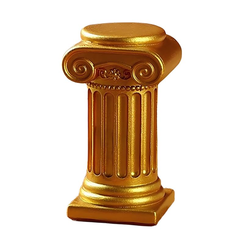 Mini Nordic Resin Roman Column, Greek Sculptural Angel Display, Photo Props, Candle Holder, Sketching Art Teaching Tools (Ionic A (Gold) - 8cm) - color: Ionic a (Gold) - 8cm