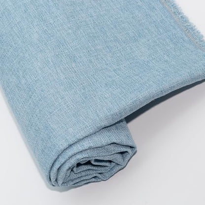 Linen Fabric by The Meter 39"x57" Soft Natural Craft Material Pre-Cut Linen Upholstery Fabric for Tablecloth Bags Pillow Cushion Cover Sewing Sofa Cloth (Light Blue, 39"x57") - color: Light Blue