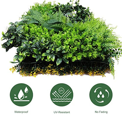 ANMINY Grass Wall Panels 40" x 40" Pack of 8 Artificial Grass Plant Greenery Wall Backdrop 88 Sqft Thickened High-Density Faux Boxwood Panels Privacy Fence Indoor Outdoor Party Wedding Garden Decor - size: 40 by 40 inches(Pack of 8)