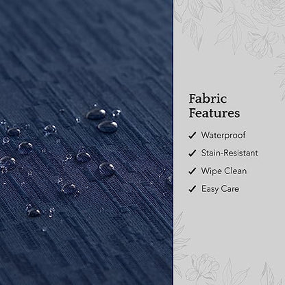 Elrene Home Fashions Continental Solid Texture Water and Stain Resistant Fabric Dining Napkins, Set of 4, 17"x17", Navy - color: Navy, size: 17" x 17" (Set of 4)