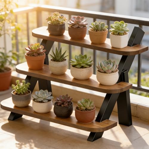 Perfume Stand for Men Women, 3 Tier Cologne Organizer, Display Shelf Stands for Dresser, Wooden Shelf Display Risers for Party, Makeup, Figures, Cupcake, Dessert - color: Brown-3Tier