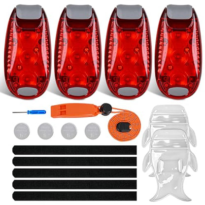 Nilight LED Safety Light 4PCS Red Marine Navigation Bike Tail Lights Three Modes Waterproof Reflective Gear Clip On Flash Strobe Indicator Lamp for Night Boating Fishing Cycling Jogging - color: 3LED Safety Light-Red