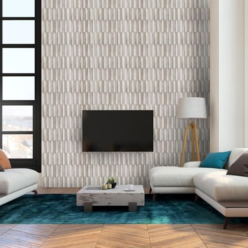 OYAISIM Peel and Stick Backsplash Seamless Tile for Kitchen,Beige Slate PVC Mixed Light Gold Stick on Backsplash Metal Mosaic Wall Tiles - color: Beige Slate+Pure White+Light Gold