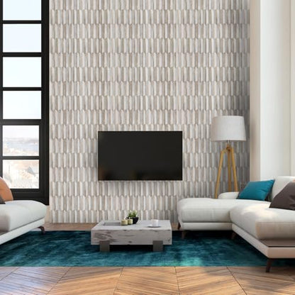 OYAISIM Peel and Stick Backsplash Seamless Tile for Kitchen,Beige Slate PVC Mixed Light Gold Stick on Backsplash Metal Mosaic Wall Tiles - color: Beige Slate+Pure White+Light Gold