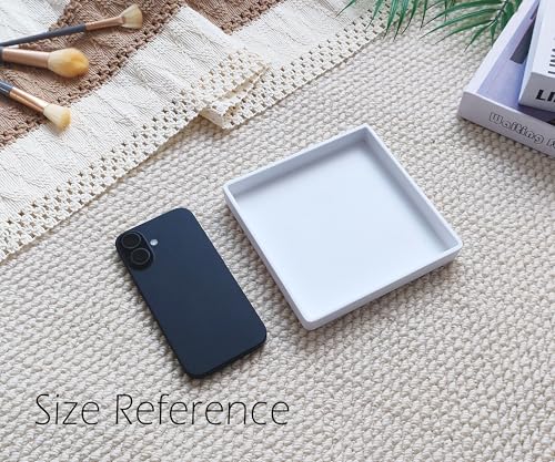 Small Square Serving Tray (5.9 inch), Durable White Tray for Desserts & Organization, Lightweight for Coffee, Drinks, Party, Seasoning, Perfume and Display. - color: White - 1 Tray, size: 5.9" x 5.9" x 0.8"