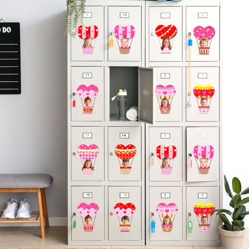 60pcs Valentine's Day Theme DIY Cutouts Hot Air Balloon Bulletin Board Decoration Set Heart Shape Balloon Paper Cut-Outs Decor for Valentines Classroom DIY Photo Craft Party School Wall Door Supplies - style: Valentine's Day Hot Air Balloon