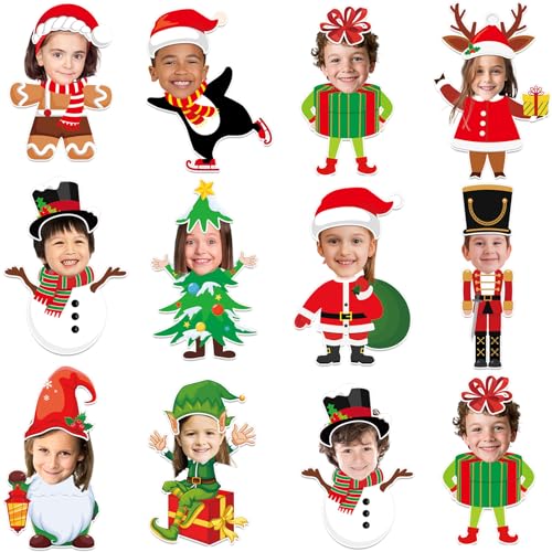 60pcs Christmas Theme Cutouts Xmas Holiday Bulletin Board Decorations Xmas Theme Claus Paper Cut-Outs Classroom Decor for Christmas Classroom DIY Craft Photo Wall Door Winter Party Supplies - style: Christmas