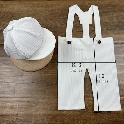 Newborn Baby Boy Suspender Pants Photo Outfits Gentleman Photography Outfit Girl - color: White