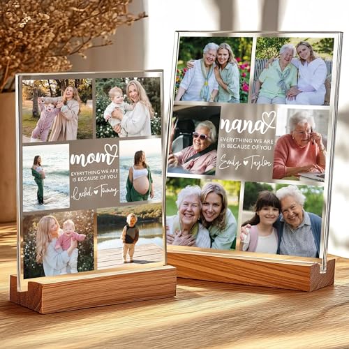 Custom Photo Mothers Day Night Light, Personalized Mom Photo Collage LED Night Light, Birthday Keepsake for Mom, Grandma Gifts, Mothers Day Gifts, Mama Gift - color: Style 5