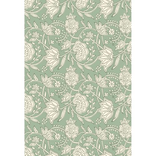Main Street Peel and Stick Wallpaper Eco-Friendly Sheets 12 Pack, 11 X 16 Inch Block Print Floral Design, Wall Mural for Home Decor, Removable Wall Decor Wallpaper Peel and Stick for DIY Projects - style: Block Print Floral