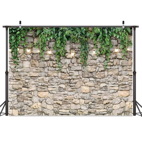 8X8ft Stone Brick Wall Photo Backdrop Photography Background, Medieval Vintage Castle Rock Cave Backdrops Photo Booth Prop Decorations Wall Decor Tablecloth - size: 8X8FT