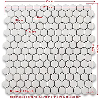 Stone Center Online Sagano Vibrant Green Marble 1 inch Hexagon Mosaic Tile Honed Kitchen Bath Wall Floor Backsplash Shower (1 Sheet)
