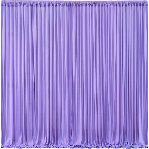 Lavender Backdrop Curtains 4 Panels - Wrinkle-Free Polyester Photography Drapes for Baby Shower & Party Background Backdrop Stand - 16 X10FT - color: Lavender, size: W4' x H10'(4 panels)