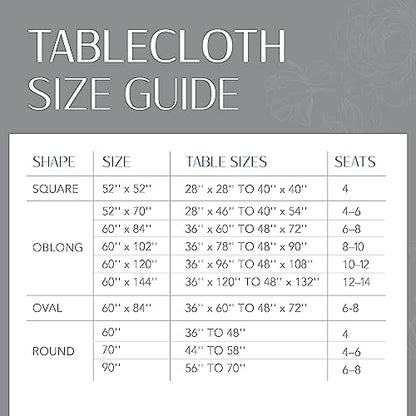 Elrene Home Fashions Continental Solid Texture Water, Stain & Wrinkle Resistant Tablecloth, 52"X52" Square, Gray - color: Grey, size: 52" x 52" (Square)