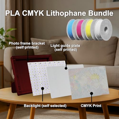 4PCS Lithophane LED Backlight Board Kit KC009 KC010 for Bambu Lab H2C/X1/P2S/A1 LED Light Board Backlights Makerworld Model Parts USB 3D Print Accessory Photo Model DIY Light Box - color: 4 PCS Lithophane LED