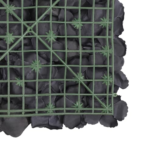 12PCS Flower Wall Panels Black 3D Silk Rose Wall Artificial Gorgeous Wall Backdrop Background Artificial Flowers Decoration for Photo Background Home Party Wedding Backdrop Decoration