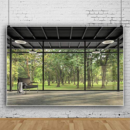 Yeele 10x8ft Business Office Window View Backdrop Modern Living Room Interior Photography Background Work at Home House Online Meeting Video Conferencing Photo Studio Props
