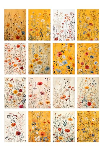 Decoupage Paper Pack (35 Sheets 6"x8") Delicate Blossoms: Soft and Romantic Peach, Coral and White Flowers with Gentle Branches on Vintage Textured Backgrounds FLONZ Vintage - color: Four