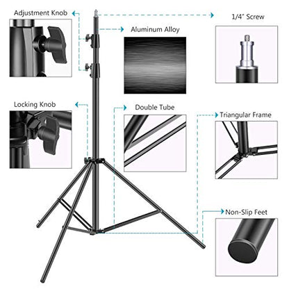 Neewer Light Stands 10 Feet/3 Meters, Pro Heavy Duty Spring Cushioned, All Metal Locking Collars, Set of 2 (Black Finish) with Carry Bags and Sandbags for Photo Video Photography HTC Vive, etc - size: 300cm w/Sandbags