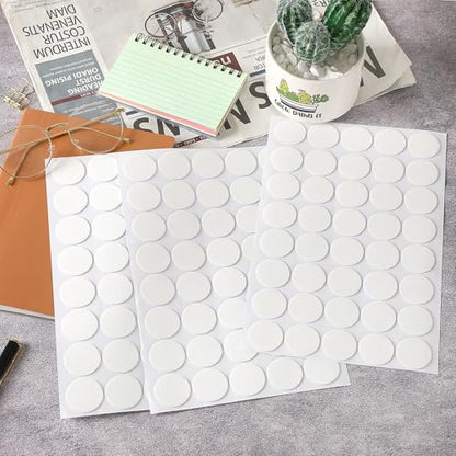 JANYUN 140 Pcs Double Sided Sticky Dots Removable Round Putty Clear Double Sided Tape for Crafts No Trace Sticky Tack Adhesive Tape (30 mm) - size: 1.18" Round