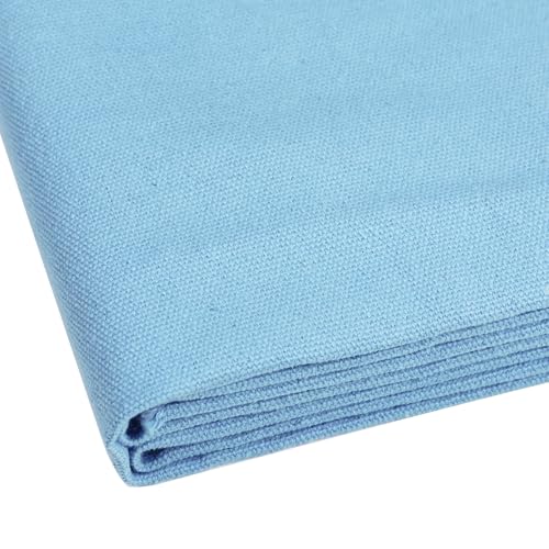 10oz Heavy Duty Cotton Canvas Fabric 60" x 40", Thick Cotton Duck Cloth for Painting, Sewing, Crafts, Tote Bags, Embroidery, Home Decor, Drop Cloth (Light Blue) - color: Light Blue, size: 60" x 40"