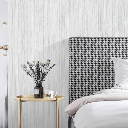 Beige Grey Grasscloth Peel and Stick Wallpaper 15.74" x 196.85" Boho Grass Cloth Contact Paper Linen Wallpaper Self-Adhesive Waterproof Vinyl Rolls - color: Beige Grey, size: 15.7" x 196.9"